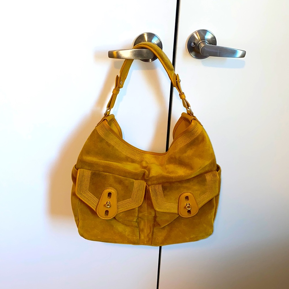 Cole Haan suede yellow bag